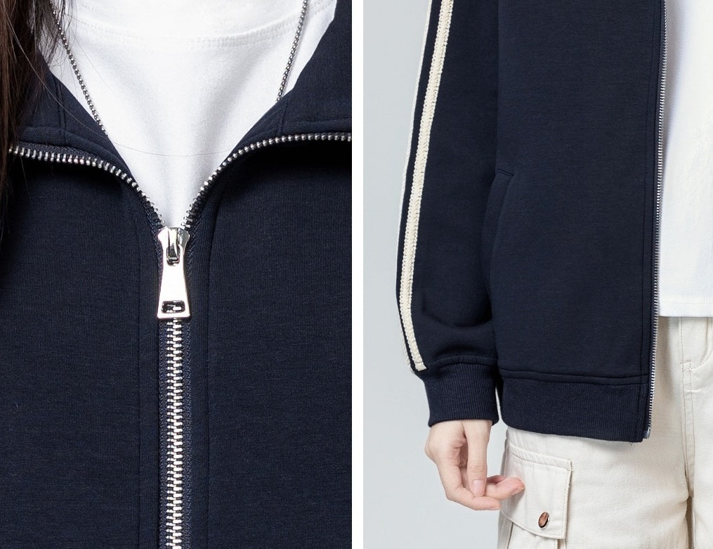 Vintage Blue Striped Zipup Hoodie