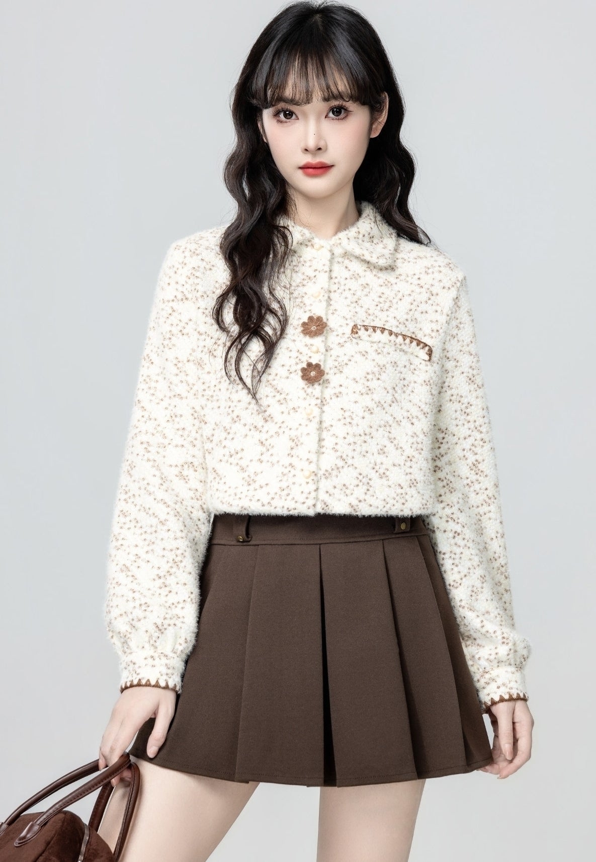 Vintage Brushed Long Sleeve Collared Shirt Top