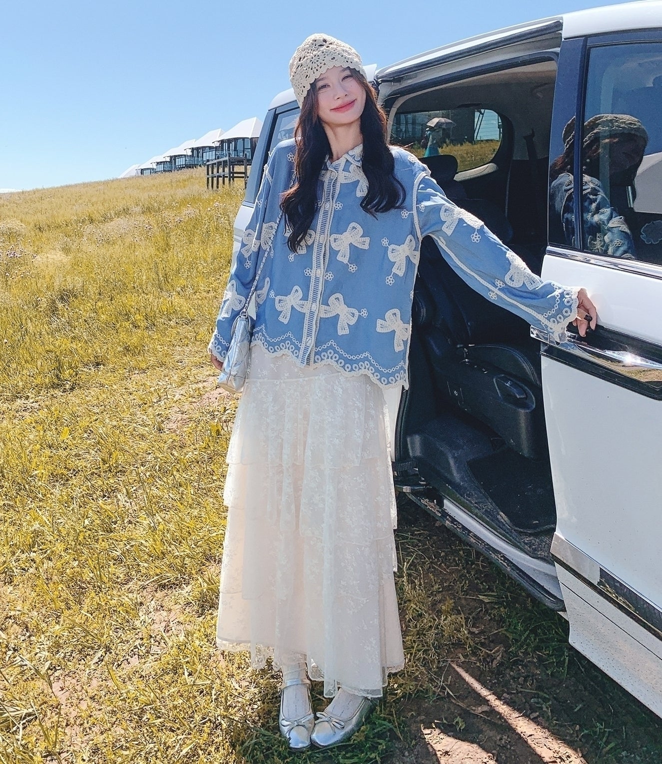 Vintage Butterfly Embroidered Shirt And Skirt Set