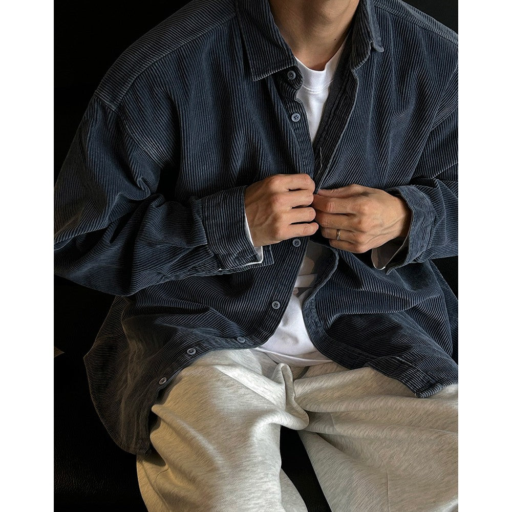 Vintage Casual Collared Long Sleeve Shirt