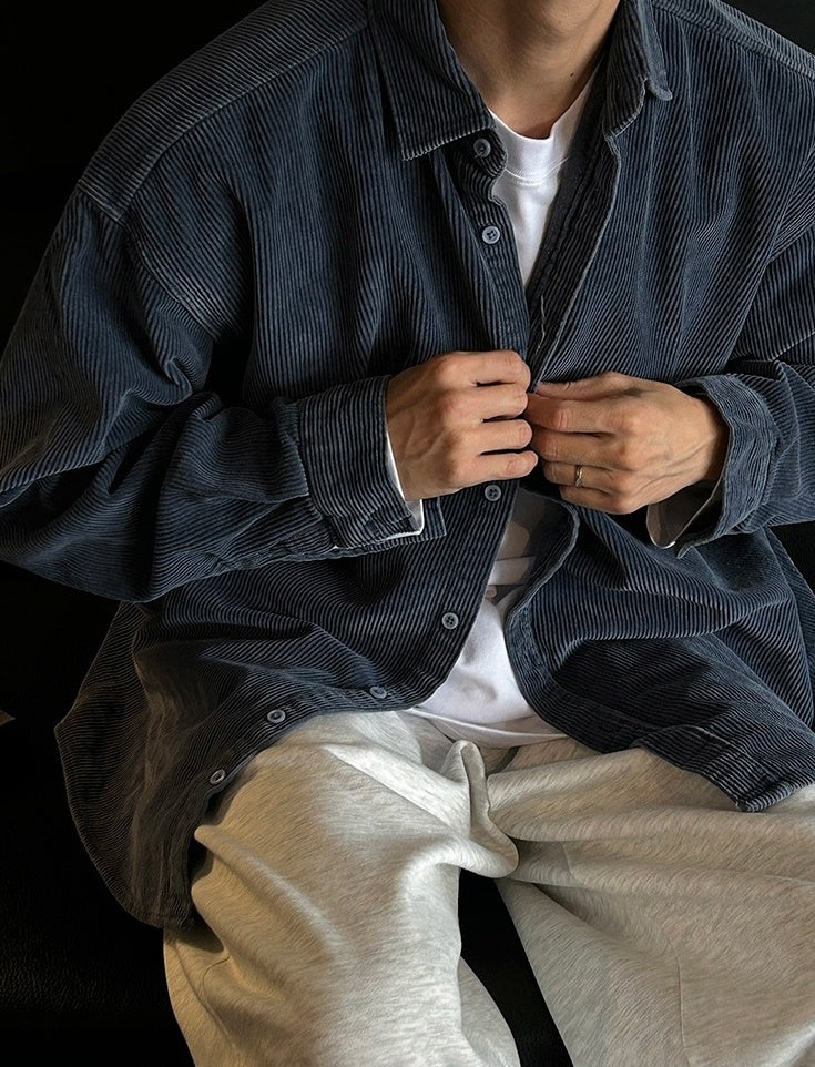 Vintage Casual Collared Long Sleeve Shirt
