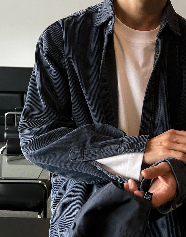 Vintage Casual Collared Long Sleeve Shirt