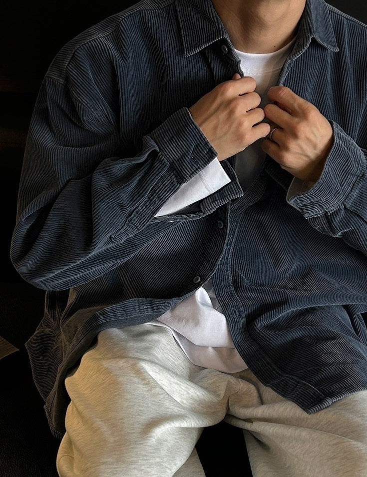 Vintage Casual Collared Long Sleeve Shirt