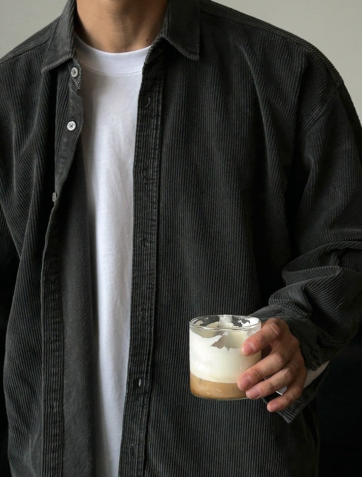 Vintage Casual Collared Long Sleeve Shirt