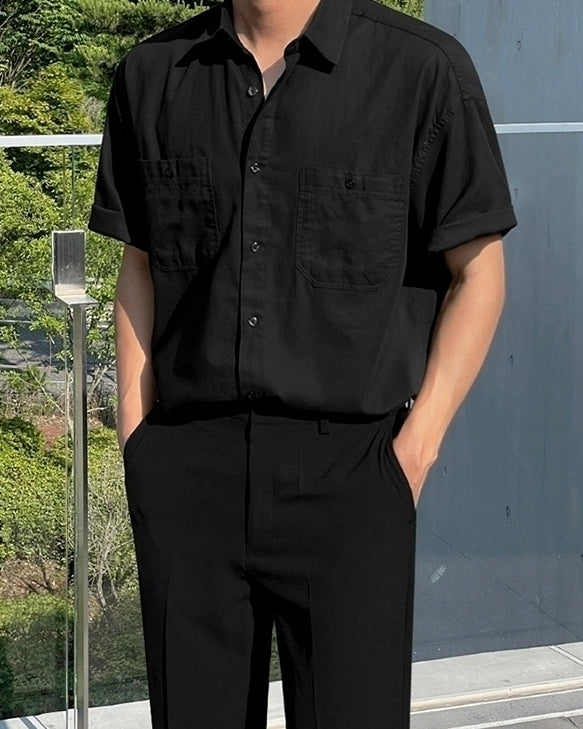 Vintage Casual Short Sleeve Shirt
