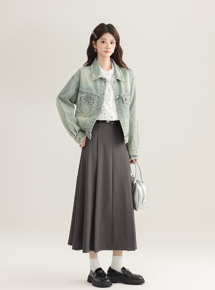 Vintage Chic Frayed Denim Jacket