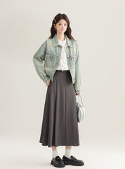 Vintage Chic Frayed Denim Jacket
