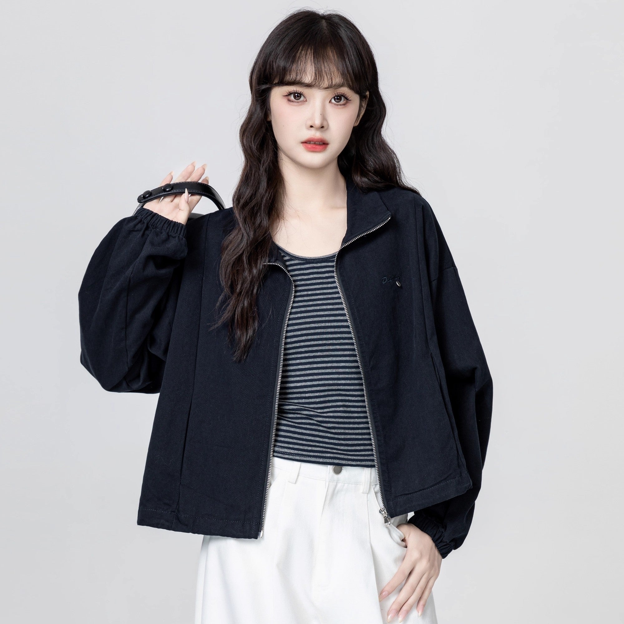 Vintage Coffee Collar Casual Loose Workwear Jacket