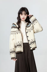 Retro Hooded Knit Sweater