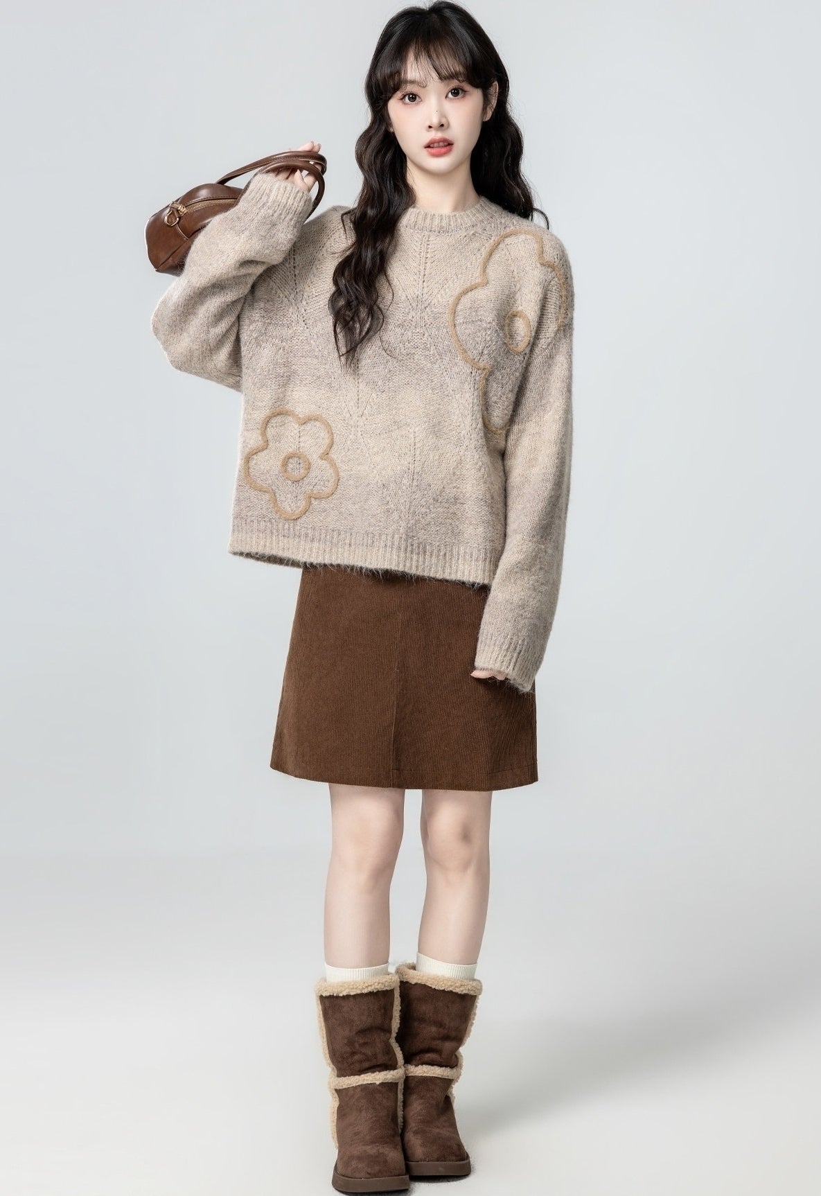 Vintage Crewneck Sweater Warm Knit Pullover