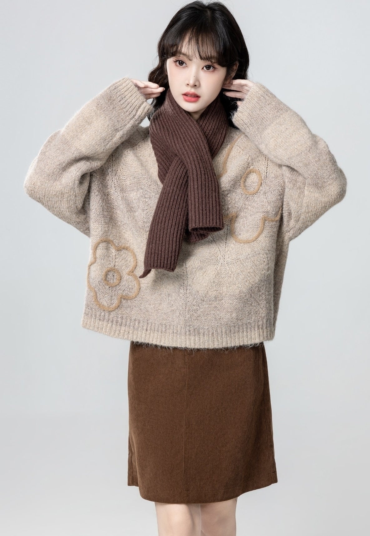 Vintage Crewneck Sweater Warm Knit Pullover