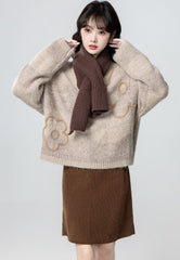 Vintage Crewneck Sweater Warm Knit Pullover