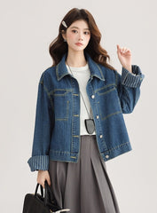 Vintage Deep Blue Denim Jacket