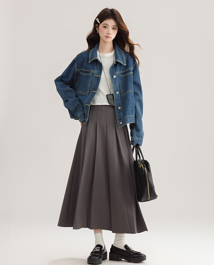 Vintage Deep Blue Denim Jacket