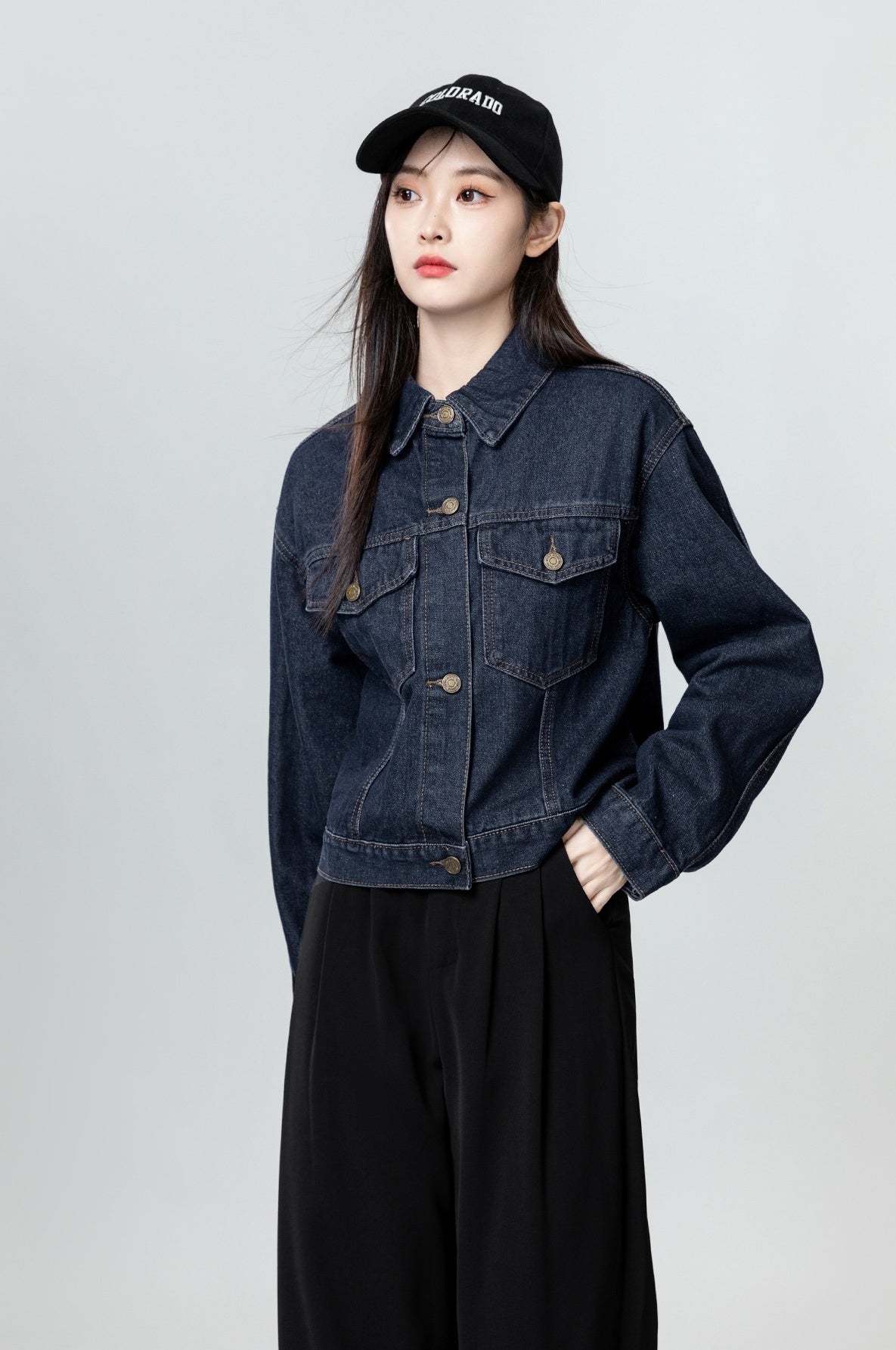 Vintage Deep Blue Denim Jacket