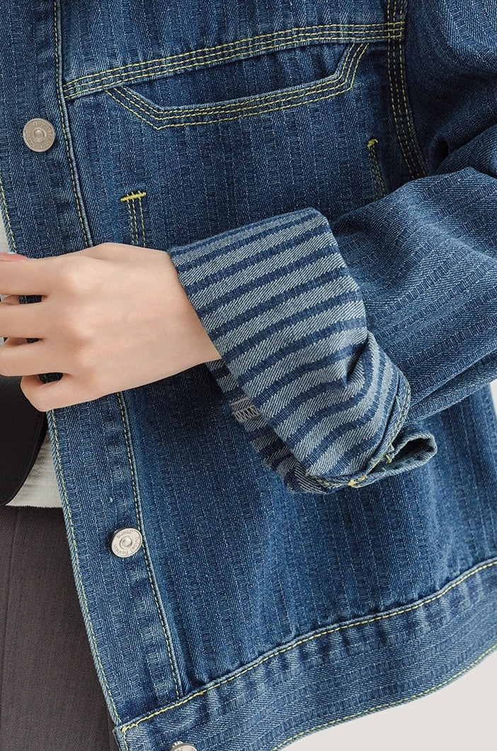 Vintage Deep Blue Denim Jacket
