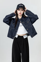 Vintage Deep Blue Denim Jacket