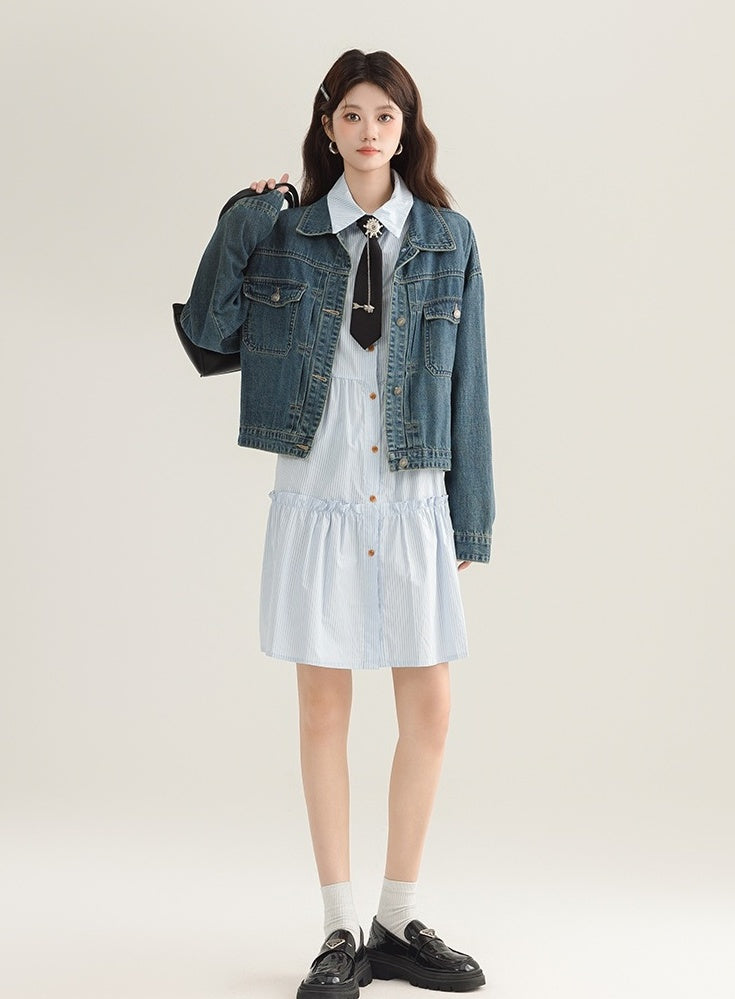 Vintage Denim Jacket Casual Chic Design