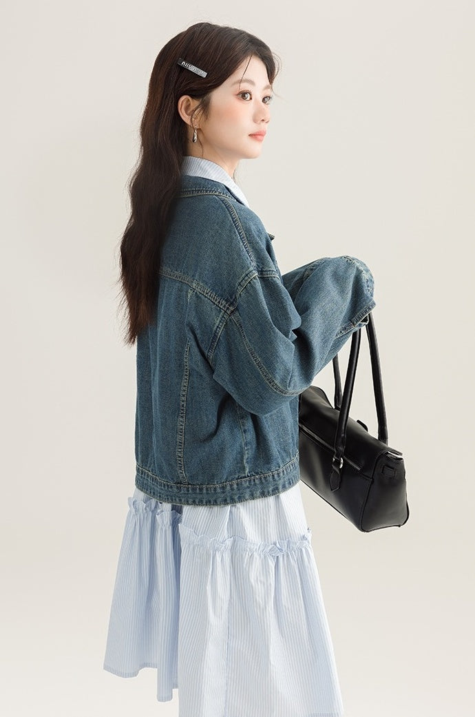Vintage Denim Jacket Casual Chic Design