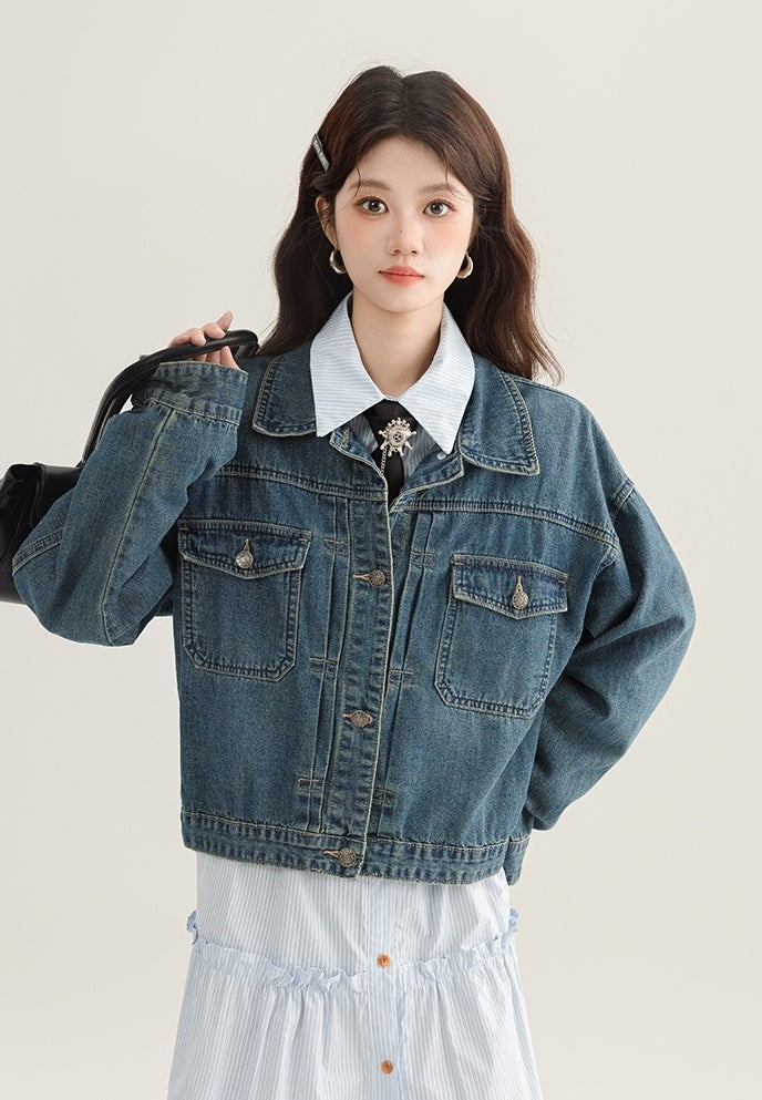 Vintage Denim Jacket Casual Chic Design