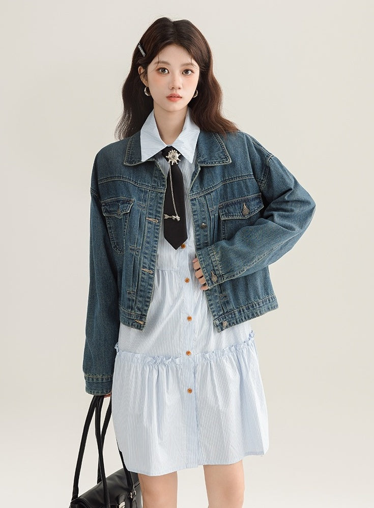 Vintage Denim Jacket Casual Chic Design