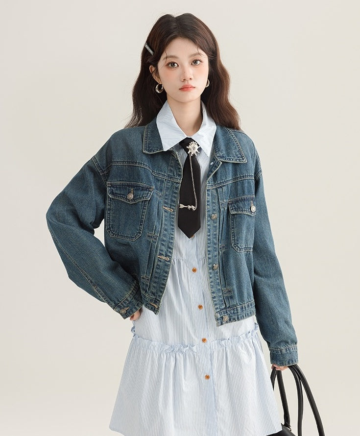 Vintage Denim Jacket Casual Chic Design