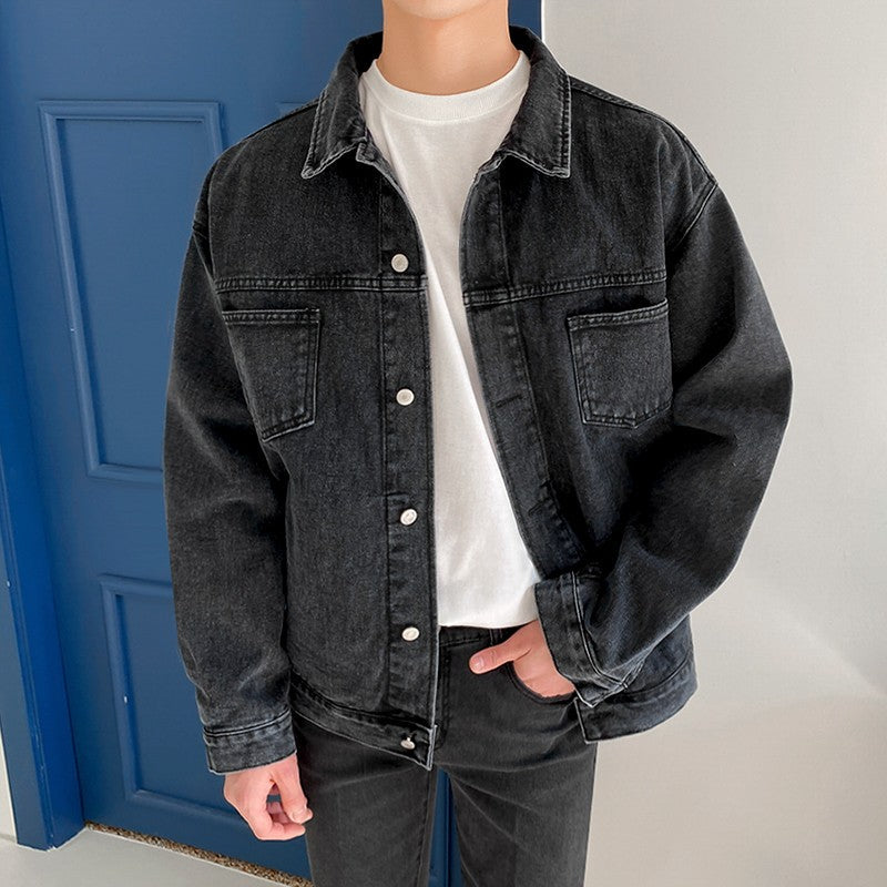 Vintage Denim Jacket Korean Style Casual Outerwear