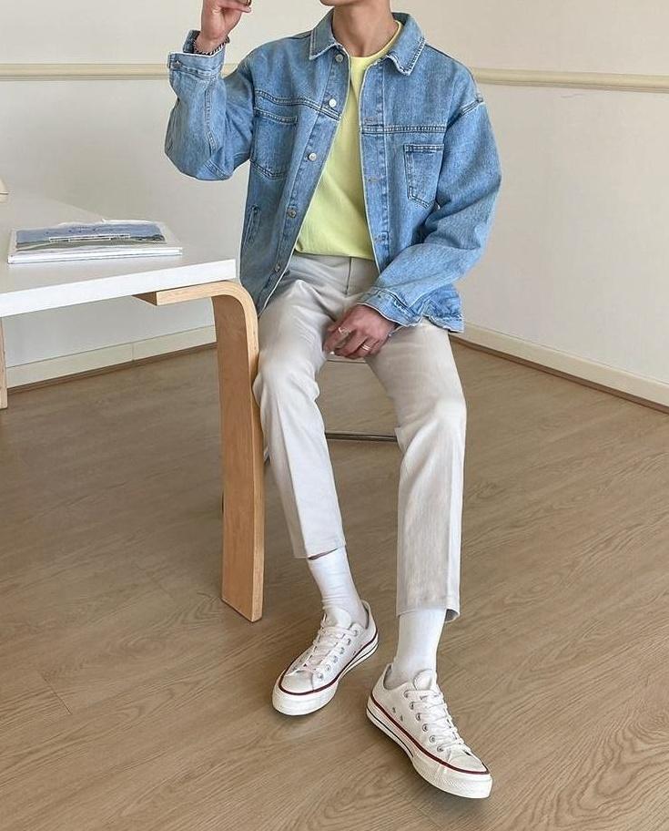 Vintage Denim Jacket Korean Style Casual Outerwear