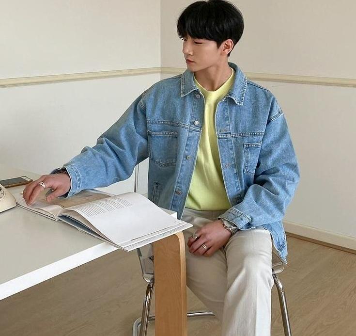 Vintage Denim Jacket Korean Style Casual Outerwear