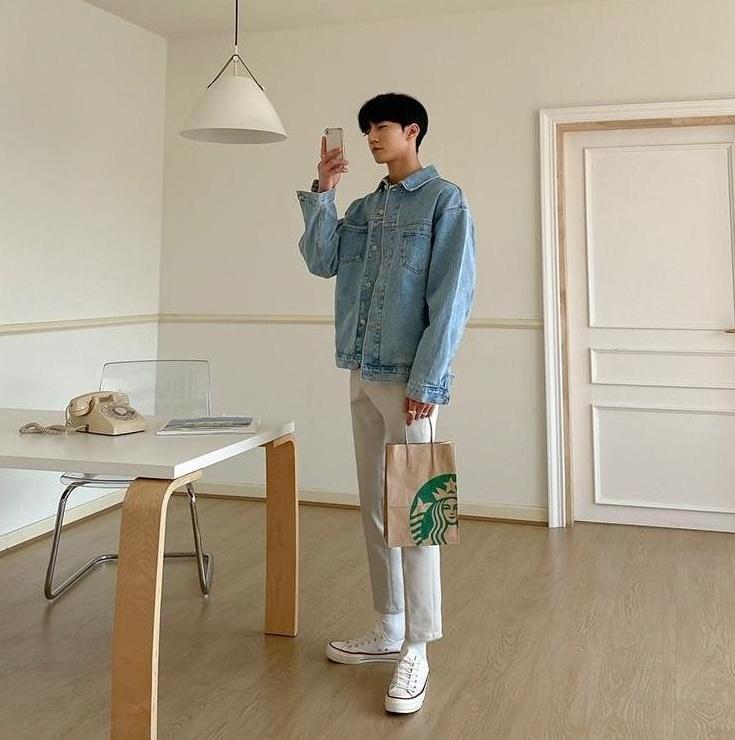 Vintage Denim Jacket Korean Style Casual Outerwear