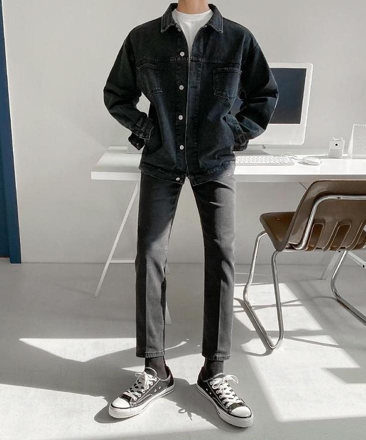 Vintage Denim Jacket Korean Style Casual Outerwear