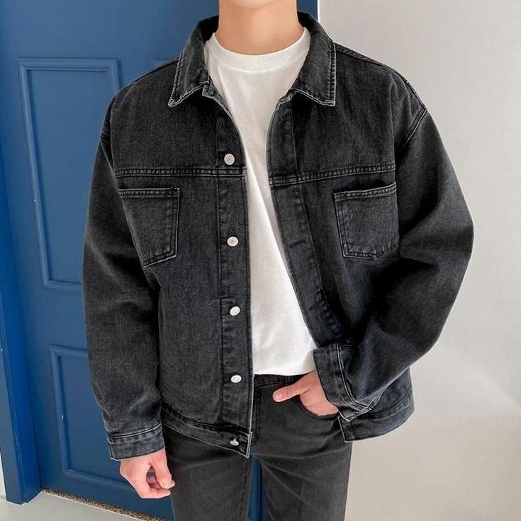Vintage Denim Jacket Korean Style Casual Outerwear