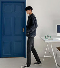 Vintage Denim Jacket Korean Style Casual Outerwear