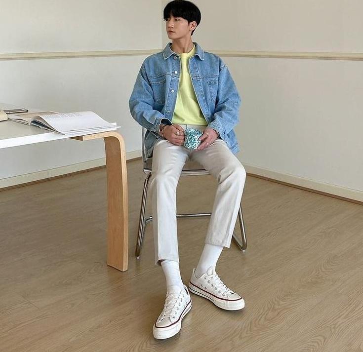 Vintage Denim Jacket Korean Style Casual Outerwear