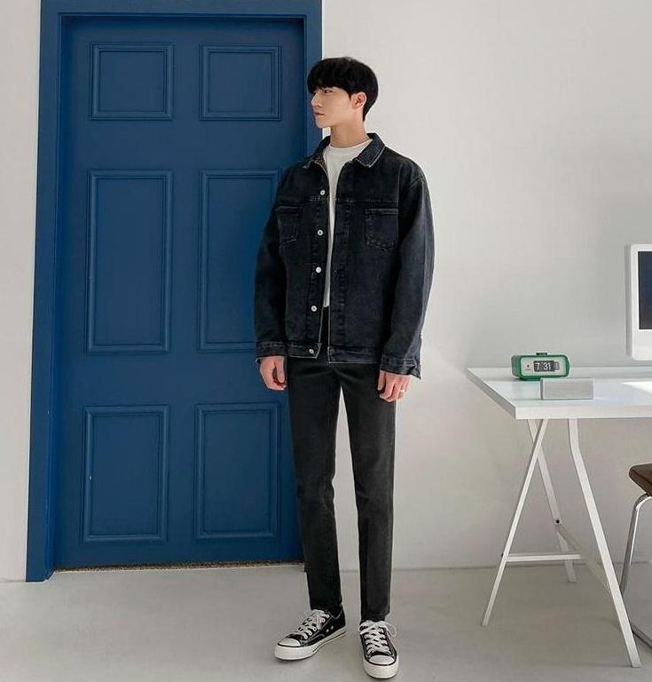 Vintage Denim Jacket Korean Style Casual Outerwear