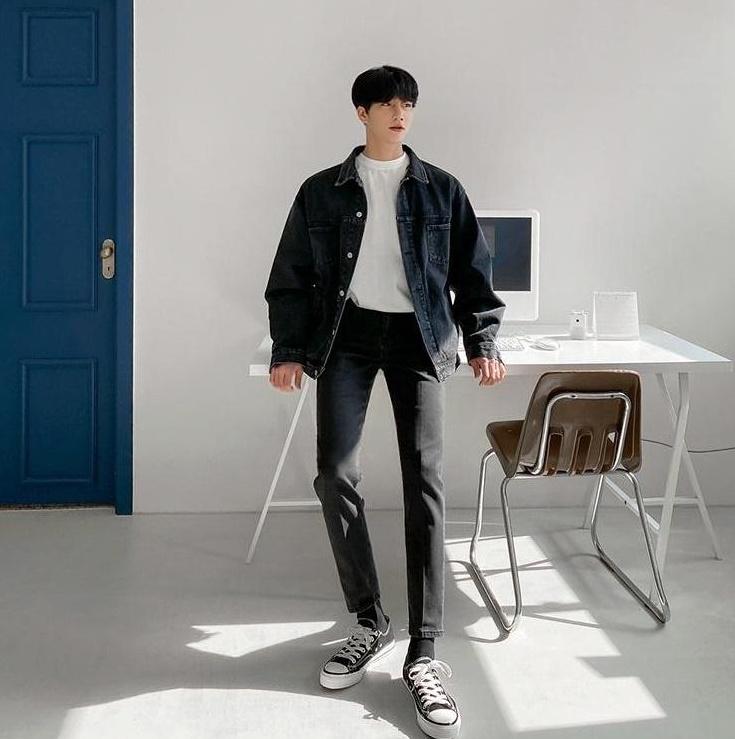 Vintage Denim Jacket Korean Style Casual Outerwear