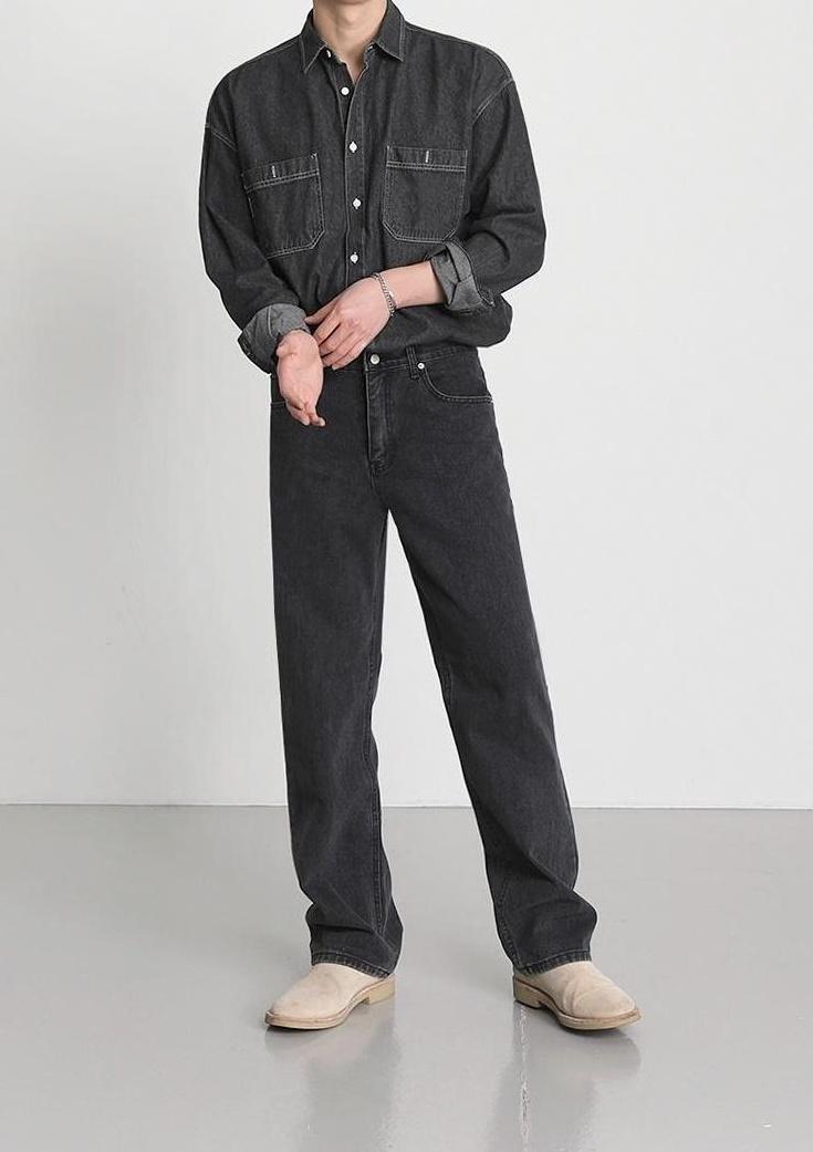 Vintage Denim Jacket With Long Sleeves
