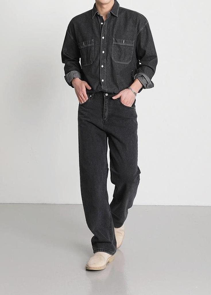 Vintage Denim Jacket With Long Sleeves