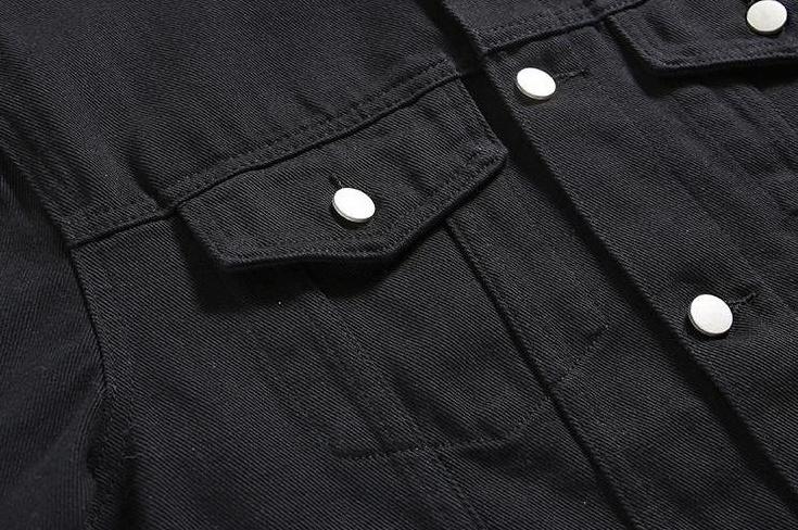 Vintage Denim Jacket With Stand Collar