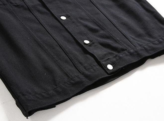 Vintage Denim Jacket With Stand Collar