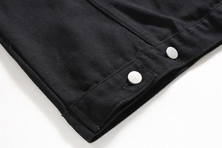 Vintage Denim Jacket With Stand Collar