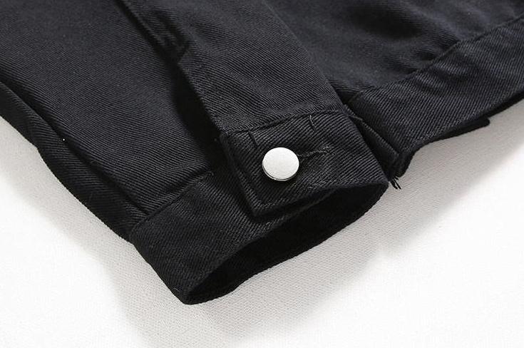 Vintage Denim Jacket With Stand Collar