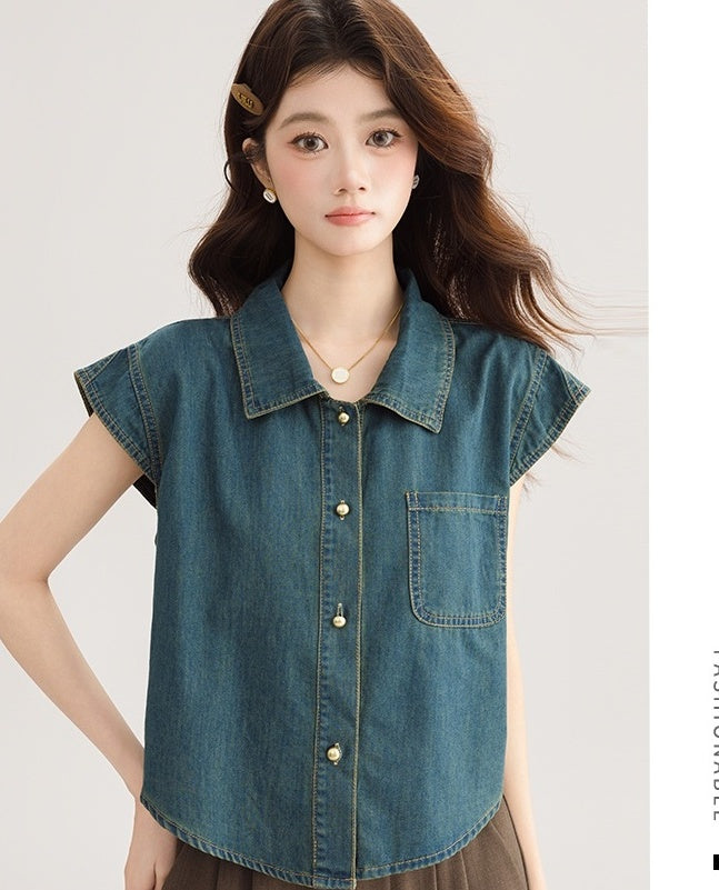 Vintage Denim Sleeveless Top