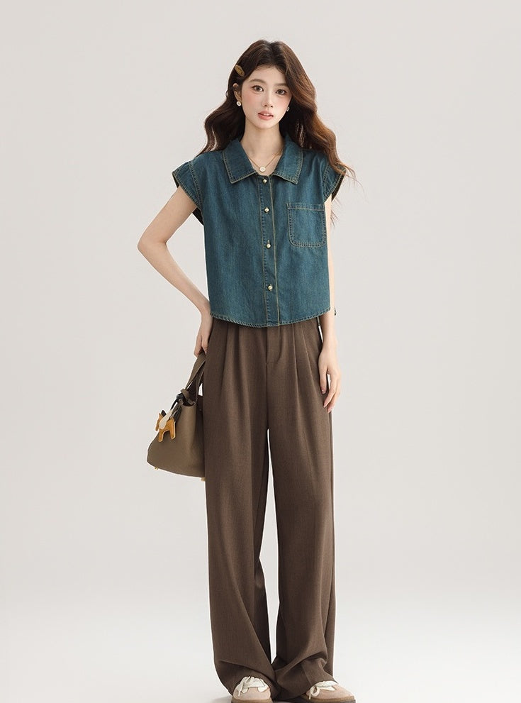 Vintage Denim Sleeveless Top