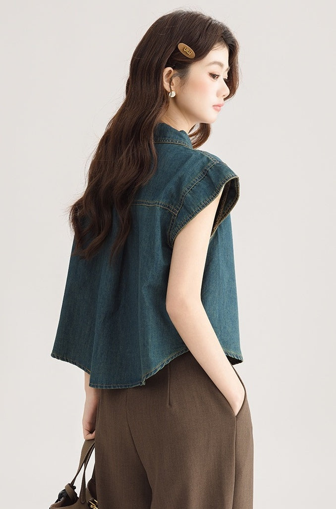 Vintage Denim Sleeveless Top