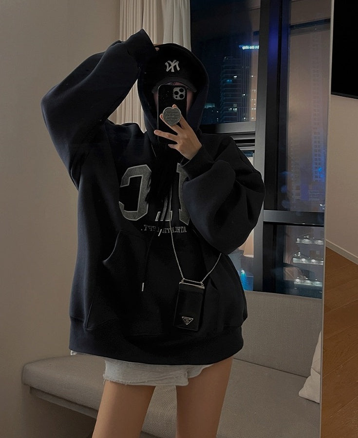 Vintage Embroidered Hoodie Pullover