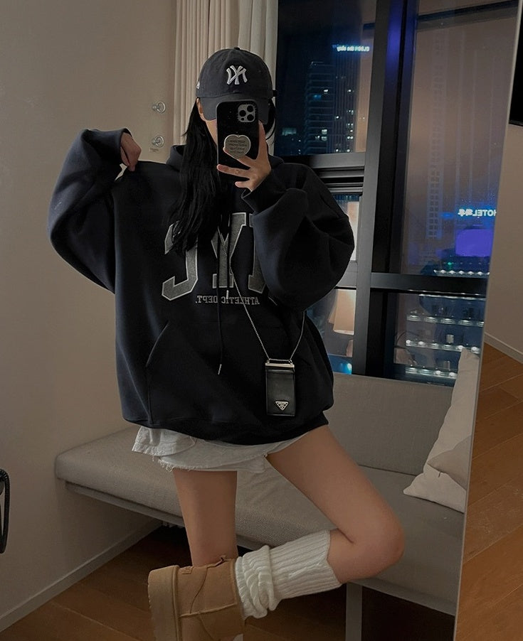 Vintage Embroidered Hoodie Pullover