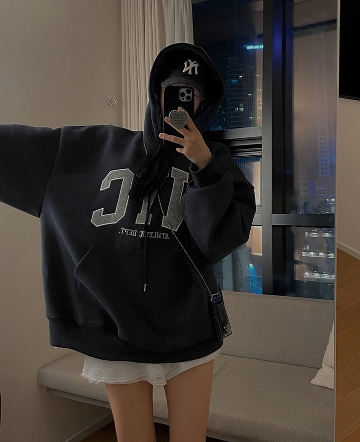 Vintage Embroidered Hoodie Pullover