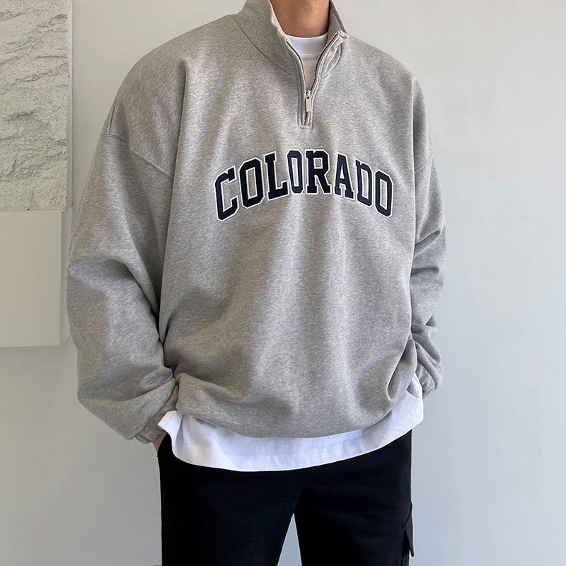 Vintage Embroidered Lettering Sweatshirt