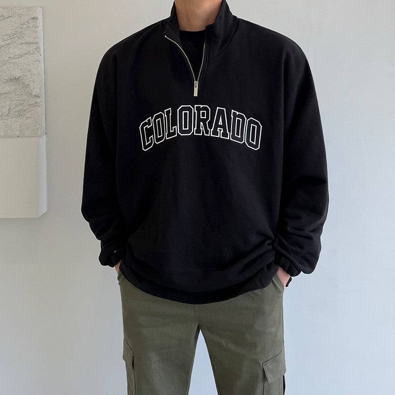 Vintage Embroidered Lettering Sweatshirt